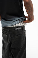 WAXED DENIM SHORT  BLACK